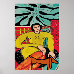 Lady met Dachshund Poster