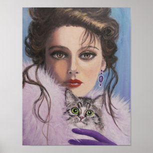 LADY MET EEN KAT, POSTER
