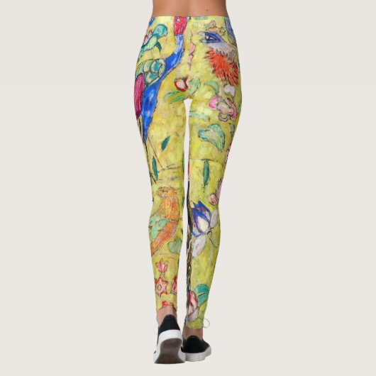 Lady met Fan van Gustav Klimt, Japonisme Leggings (Achterkant)