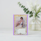 Lady met Fan Visitekaartje (Staand voorkant)