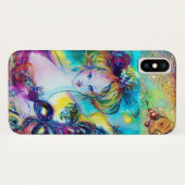 LADY MET FEATHERED MASK Venetian Masquerade Night Case-Mate iPhone Case (Achterkant (horizontaal))