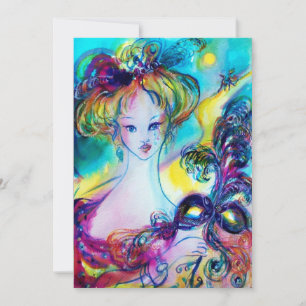 LADY MET MASK/Venetiaanse Masquerade Ball, zwart Aankondiging