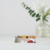 LADY MET ROSE ROSE BEAUTY MODE COSTUME DESIGNER MINI VISITEKAARTJE (Staand voorkant)