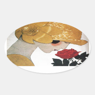 LADY MET ROSE ROSE OVALE STICKER