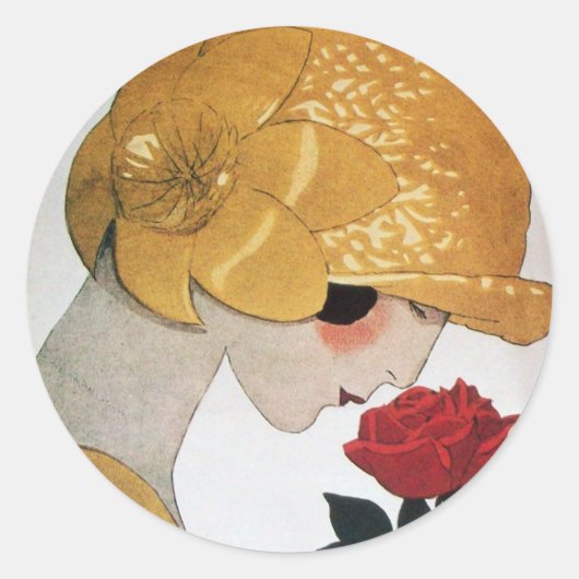 LADY MET ROSE ROSE RONDE STICKER (Voorkant)