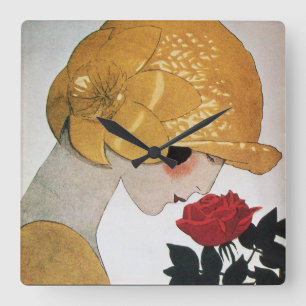 LADY MET ROSE ROSE VIERKANTE KLOK