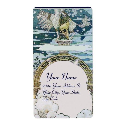 LADY MET UNICORN ETIKET (Voorkant)