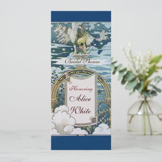 LADY MET UNICORN VRIJGEZELLENFEEST ARTITY Gold Kaart (Staand voorkant)