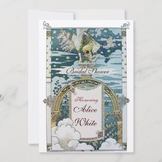 LADY MET UNICORN VRIJGEZELLENFEEST PARTY Champagne Kaart (Voorkant)