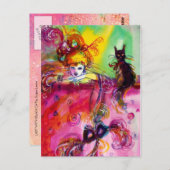 LADY MET ZWARTE CAT BRIEFKAART (Voorkant / Achterkant)