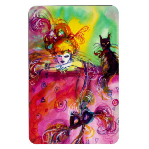 LADY MET ZWARTE CAT MAGNEET