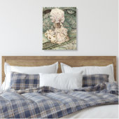 Lady Mouse in een muts (door Beatrix Potter) Canvas Afdruk (Insitu (Slaapkamer))