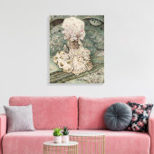 Lady Mouse in een muts (door Beatrix Potter) Canvas Afdruk (Insitu (Woonkamer))