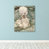 Lady Mouse in een muts (door Beatrix Potter) Canvas Afdruk (Insitu (Houten vloer))