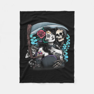Lady Muerte Tattoo La Muerte Tattoo Lady Tattoo Ta Fleece Deken