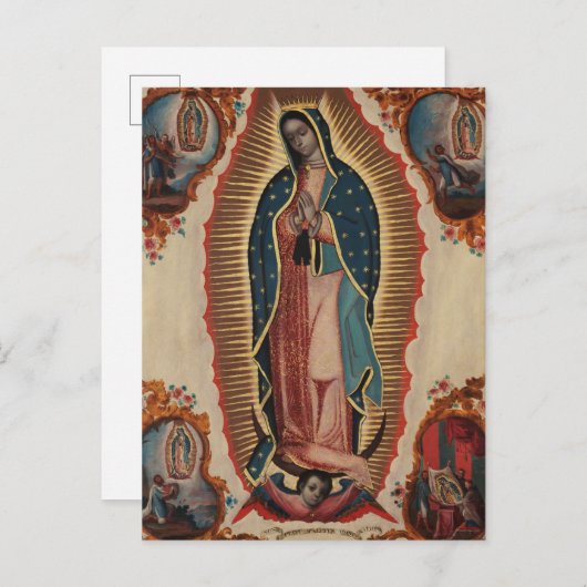 Lady of Guadalupe, 1780, van Sebastian Zalcedo Uitnodiging Briefkaart (Voorkant / Achterkant)
