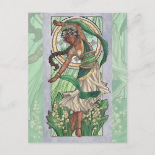 Lady of May Art Nouveau Birthstone Series Briefkaart
