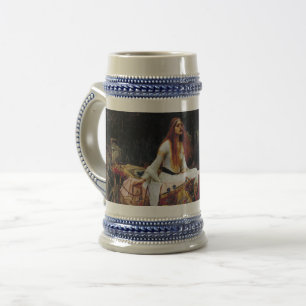 Lady of Shallot Boat Waterhouse Art 16oz Beer Mok