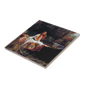 Lady of Shallot op de boot Waterhouse Art Tegel Tegeltje (Zijkant)