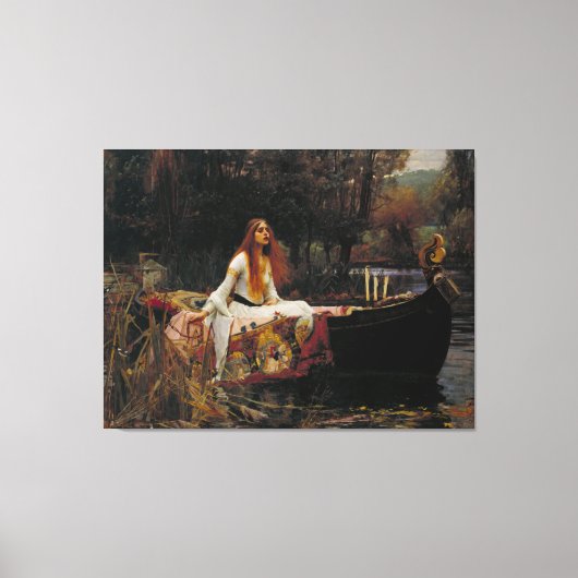 Lady of Shallot van Pre-Raphaelite JW Waterhouse Canvas Afdruk (Voorkant)