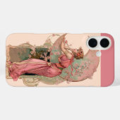 LADY OF THE MOON with FLOWERS IN PINK Case-Mate iPhone Case (Achterkant (horizontaal))
