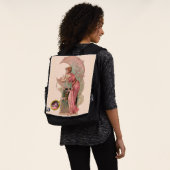 LADY OF THE MOON with FLOWERS IN PINK MONOGRAM Rugtassen (Gedragen)