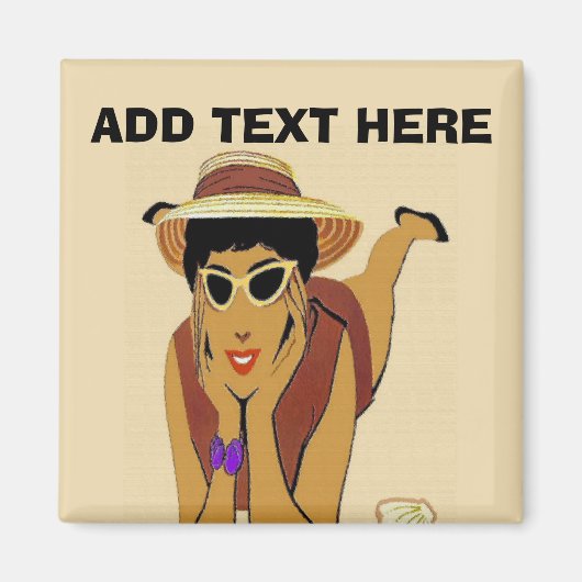 Lady On Beach Magneet (Voorkant)
