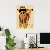Lady on Beach Poster (Thuiskantoor)