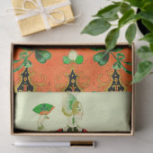 LADY ORANGE EN KLAVERTJE VIER DINSDAG St. Patrick' Tissuepapier (Geschenk)