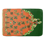 LADY ORANJE EN SHAMROCKS St. Patricks Day Green Badmat (Voorkant)