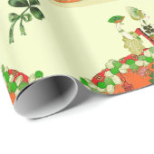 LADY ORANJE EN SHAMROCKS St. Patricks Day Mode Cadeaupapier (Rol Hoek)