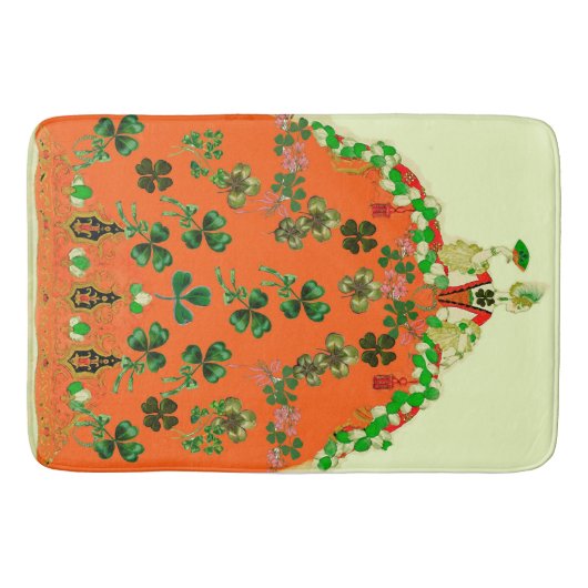 LADY ORANJE EN SHAMROCKS St. Patricks Day Party Badmat (Voorkant)
