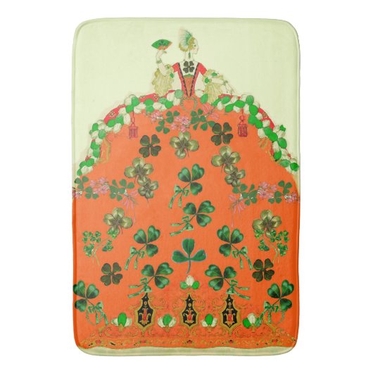 LADY ORANJE EN SHAMROCKS St. Patricks Day Party Badmat (Voorkant Verticaal)