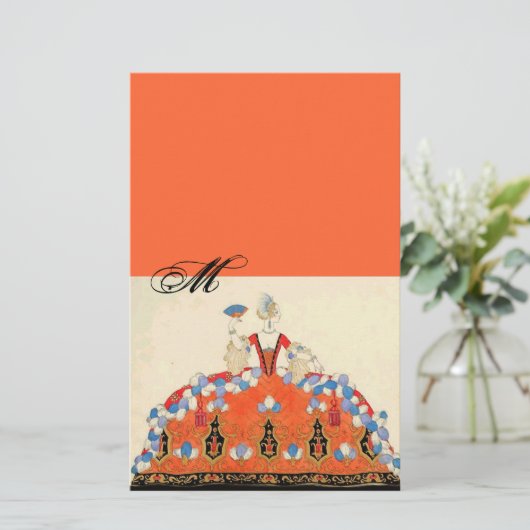 LADY ORANJE MODE COSTUME DESIGNER MONOGRAM BRIEFPAPIER (Staand voorkant)