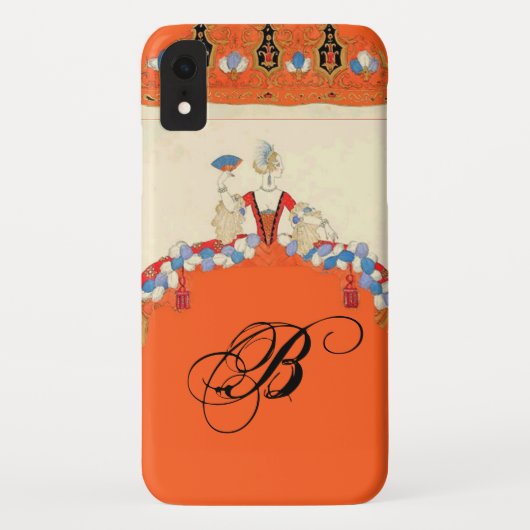 LADY ORANJE MODE COSTUME DESIGNER MONOGRAM Case-Mate iPhone CASE (Achterkant)