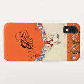 LADY ORANJE MODE COSTUME DESIGNER MONOGRAM Case-Mate iPhone CASE (Achterkant (horizontaal))