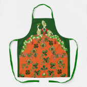 LADY ORANJE, SHAMROCKS St. Patricks Day Green Schort (Voorkant)