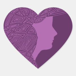 Lady Paarse hart Stickers