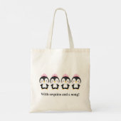 Lady Penguins personaliseer Canvas tas (Achterkant)