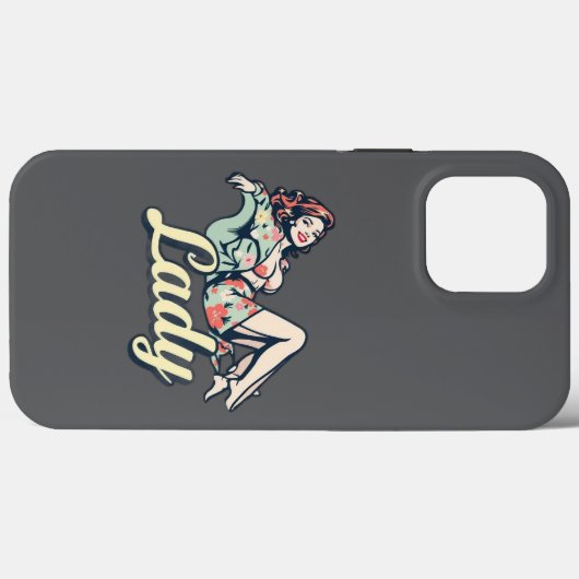 "Lady Pin-Up Art iPhone 13 Pro Max Coque (Verso (horizontal))