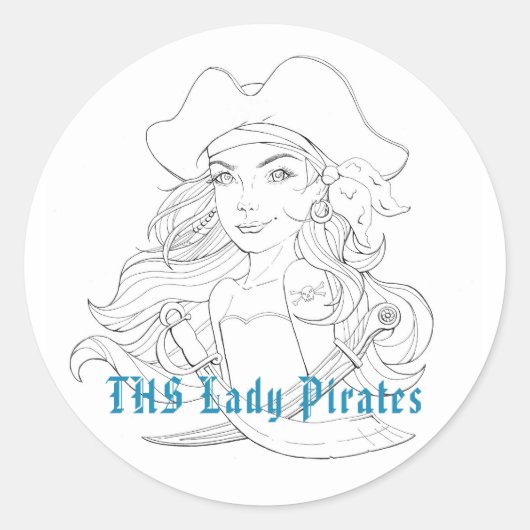 Lady Pirate Sticker (Voorkant)