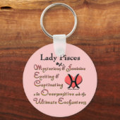Lady Pisces Zodiac Pink Sleutelhanger (Voorkant)