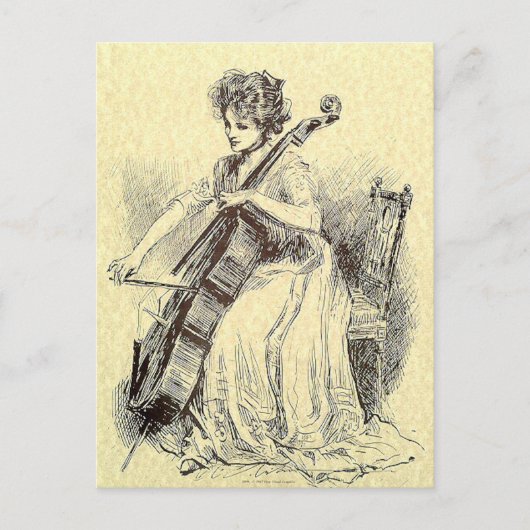 Lady Plays Cello Briefkaart (Voorkant)