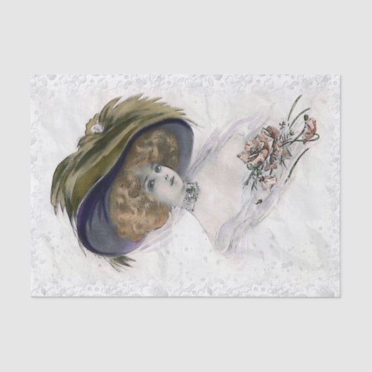  Lady Portrait-ontkoppeling Tissuepapier (Voorkant)