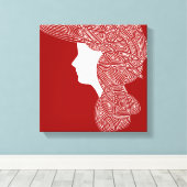 Lady Red Canvas Afdruk (Insitu (Houten vloer))