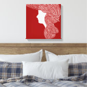 Lady Red Canvas Afdruk (Insitu (Slaapkamer))