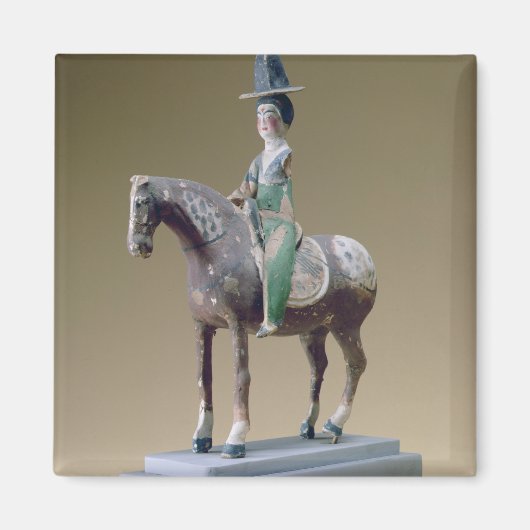 Lady rider, Astana, 7e eeuw (stucco) Magneet (Voorkant)