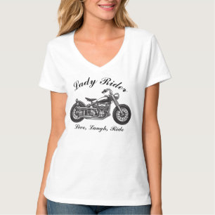 Lady Rider Motorcycle Live, Laugh, Ride T-shirt