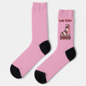 Lady Roller, roze inline schaats op roze Sokken (Links)