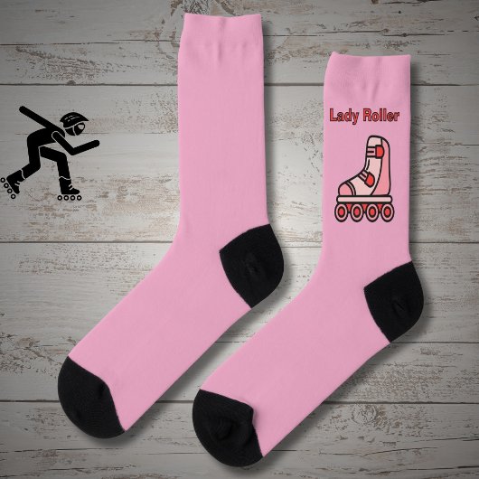 Lady Roller, roze inline schaats op roze Sokken